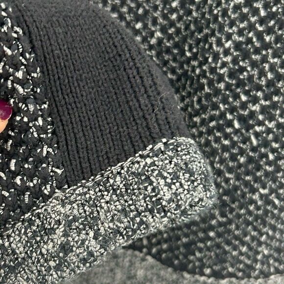 Rag & Bone Black Tweed Knit Asymmetrical Zip Up Jacket Size L - Picture 8 of 16